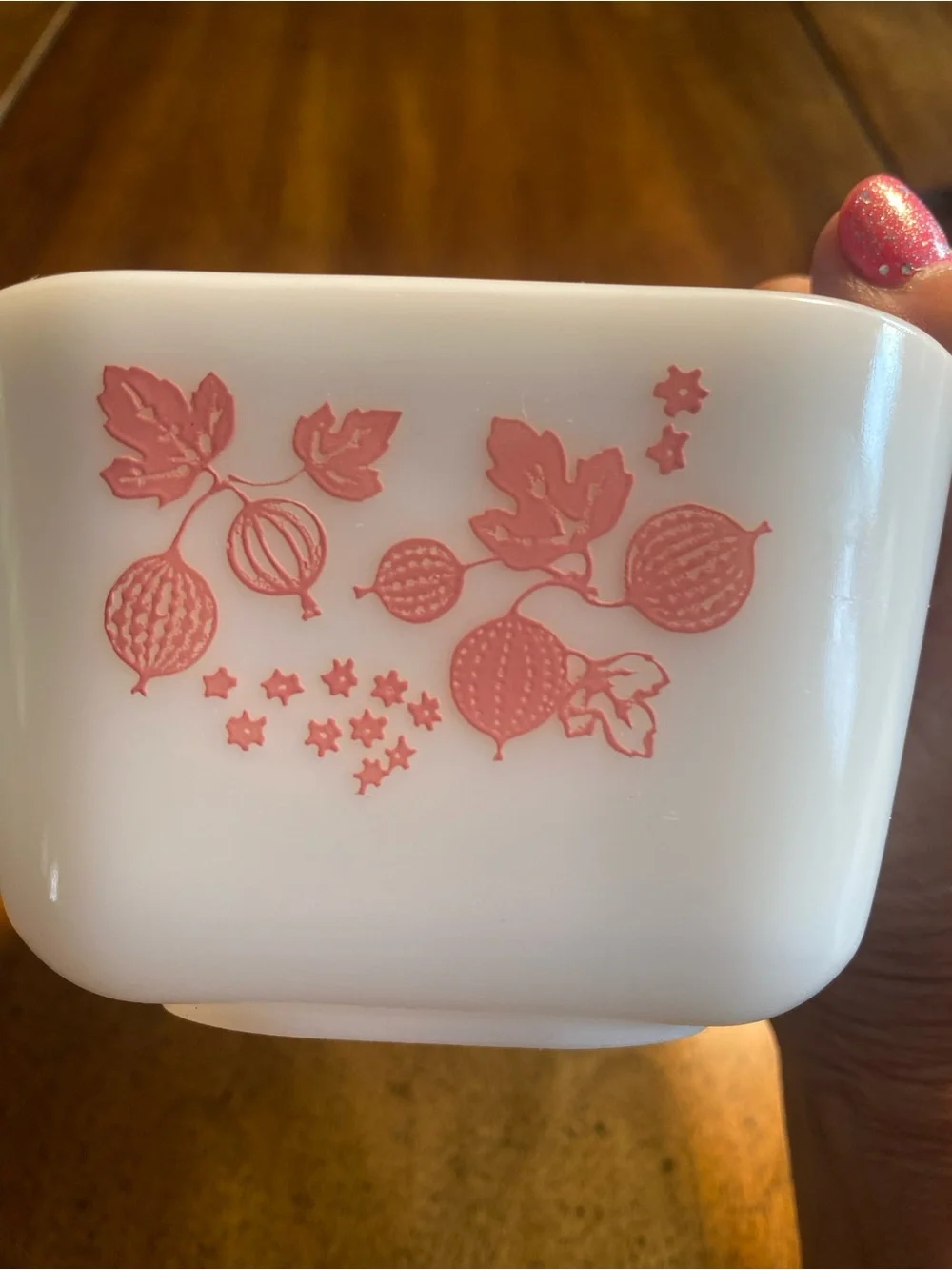 Pyrex Pink Goose Berry 502 Fridge Box